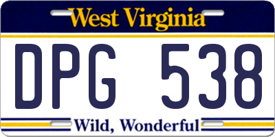 WV license plate DPG538