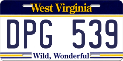 WV license plate DPG539