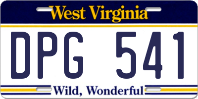 WV license plate DPG541