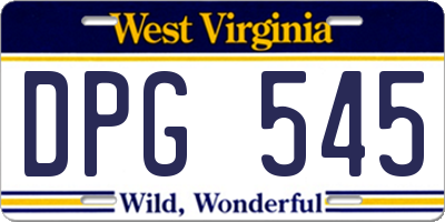 WV license plate DPG545