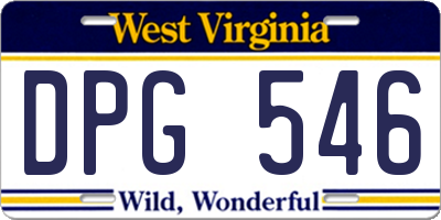 WV license plate DPG546