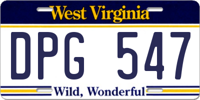WV license plate DPG547