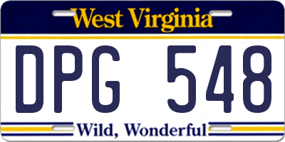WV license plate DPG548