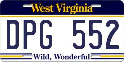 WV license plate DPG552