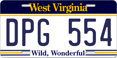 WV license plate DPG554