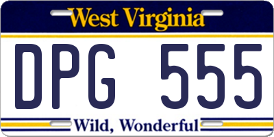 WV license plate DPG555