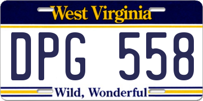 WV license plate DPG558