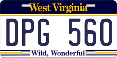 WV license plate DPG560
