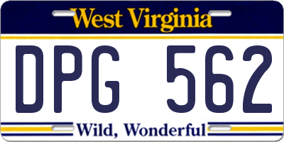 WV license plate DPG562