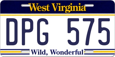 WV license plate DPG575