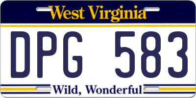 WV license plate DPG583