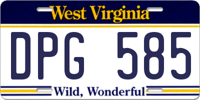 WV license plate DPG585