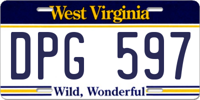 WV license plate DPG597