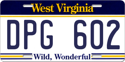 WV license plate DPG602