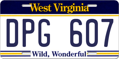 WV license plate DPG607