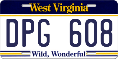 WV license plate DPG608