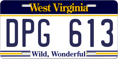 WV license plate DPG613