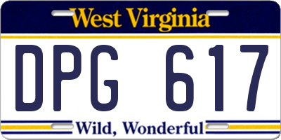 WV license plate DPG617