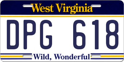 WV license plate DPG618