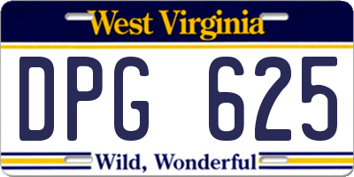 WV license plate DPG625