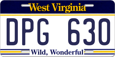WV license plate DPG630
