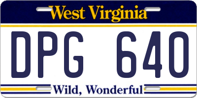 WV license plate DPG640