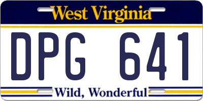 WV license plate DPG641