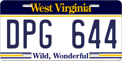 WV license plate DPG644