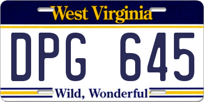 WV license plate DPG645