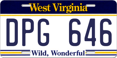 WV license plate DPG646