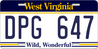WV license plate DPG647