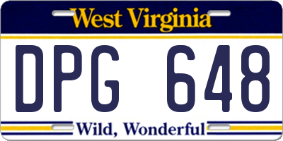 WV license plate DPG648