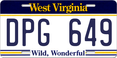 WV license plate DPG649