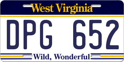 WV license plate DPG652
