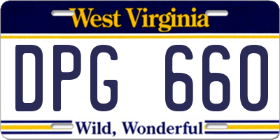 WV license plate DPG660