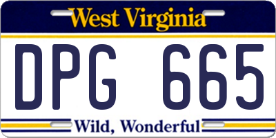 WV license plate DPG665