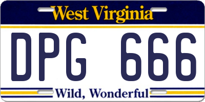 WV license plate DPG666
