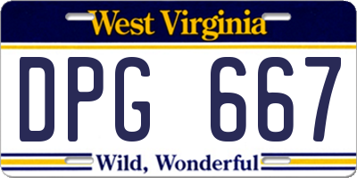 WV license plate DPG667