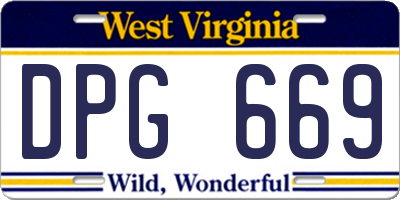 WV license plate DPG669