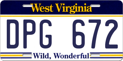 WV license plate DPG672