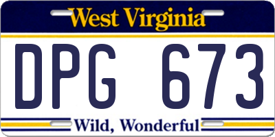 WV license plate DPG673