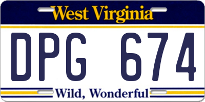 WV license plate DPG674