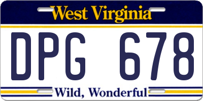 WV license plate DPG678
