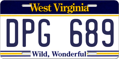 WV license plate DPG689