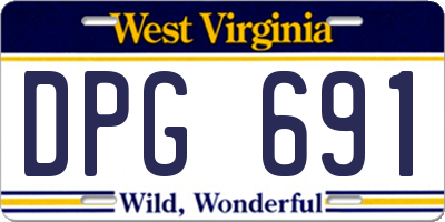 WV license plate DPG691