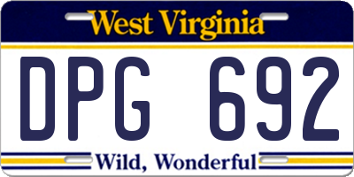 WV license plate DPG692