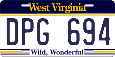 WV license plate DPG694