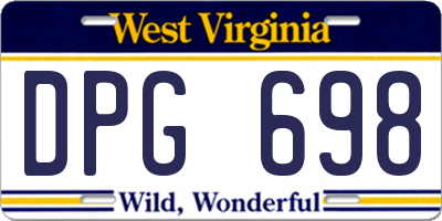 WV license plate DPG698