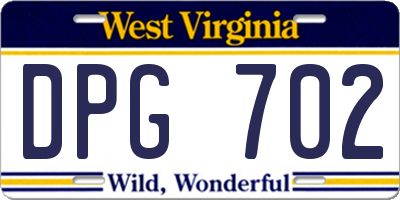 WV license plate DPG702