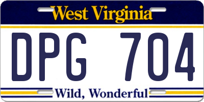 WV license plate DPG704